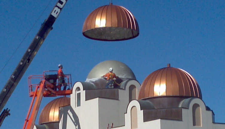 Coptic church dome installation