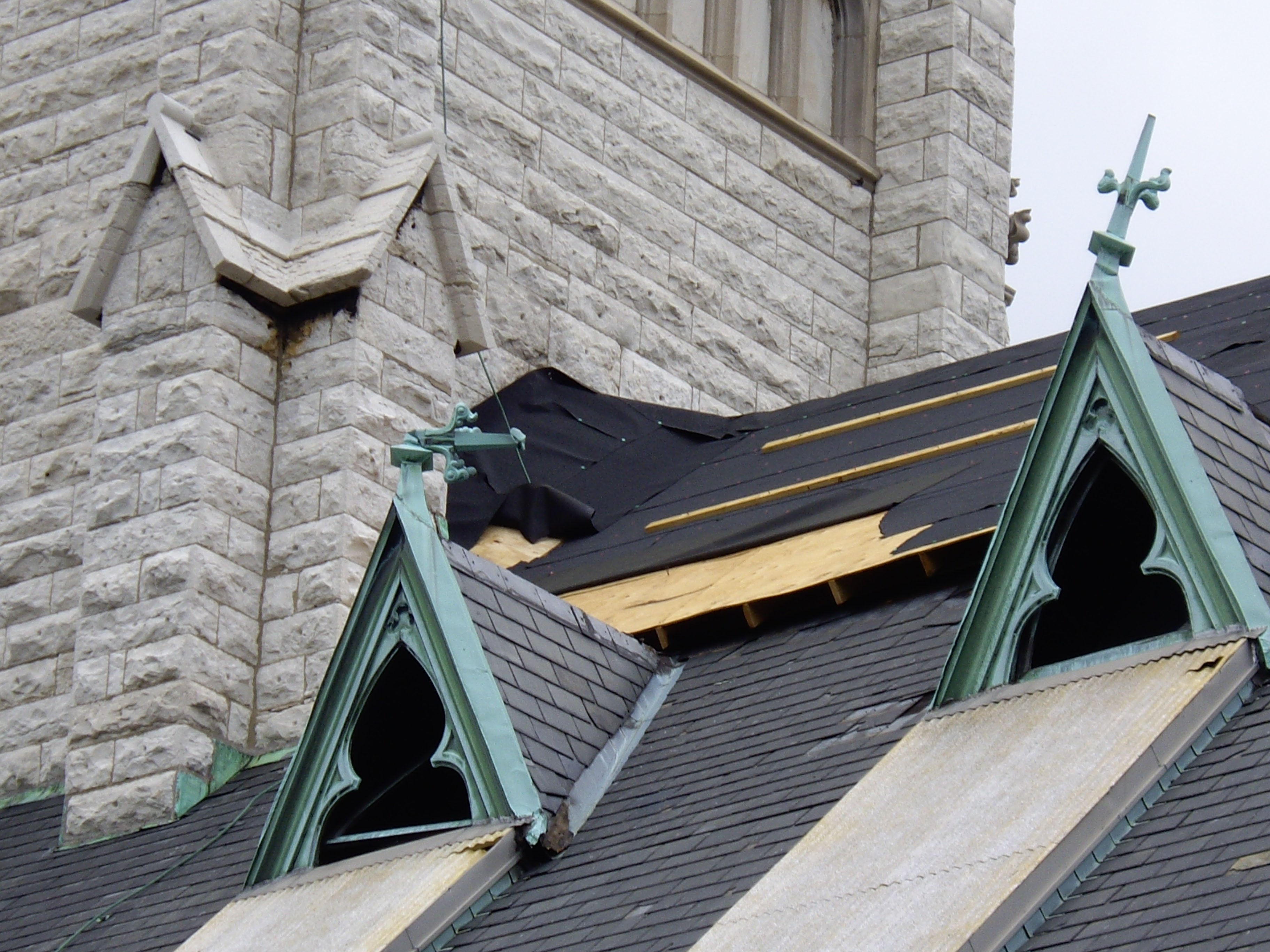 Fire damaged dormers