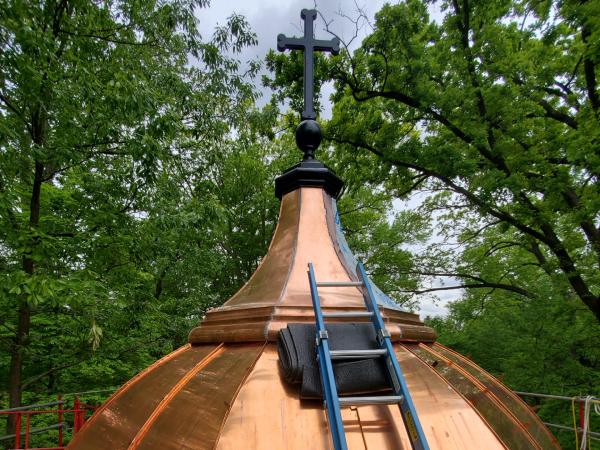 Installation of copper roof