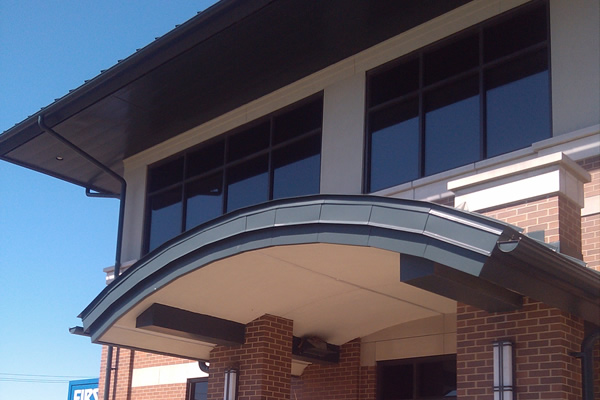 First bank entrance canopy